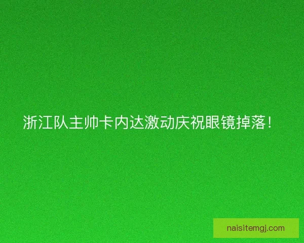 浙江队主帅卡内达激动庆祝眼镜掉落！